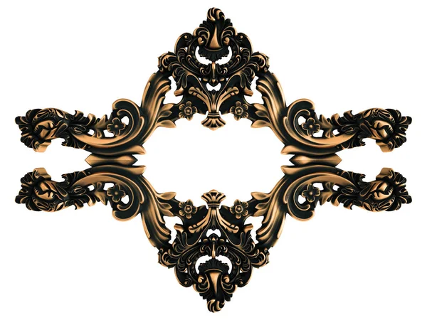 Bronze Ornament Auf Weißem Hintergrund Vereinzelt Illustration — Stockfoto