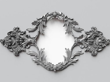 Süslü klasik kart. 3B illüstrasyon