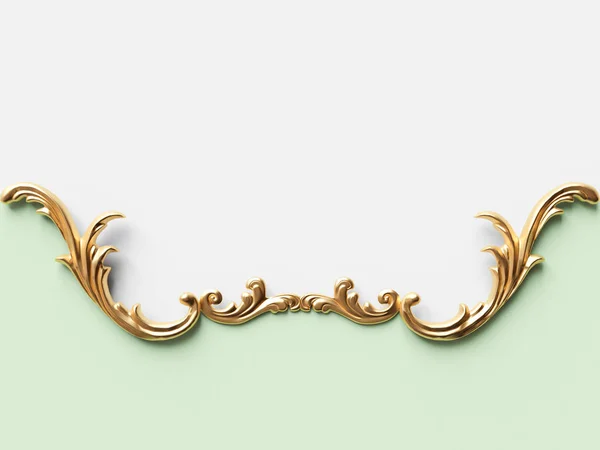 Вінтажна Золота Листівка Прикрасою Орнаменту Ілюстрація — стокове фото