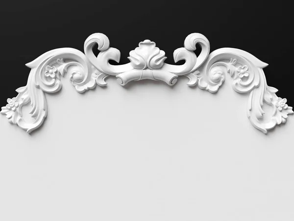 Vintage Witte Kaart Met Ornament Decoratie Illustratie — Stockfoto