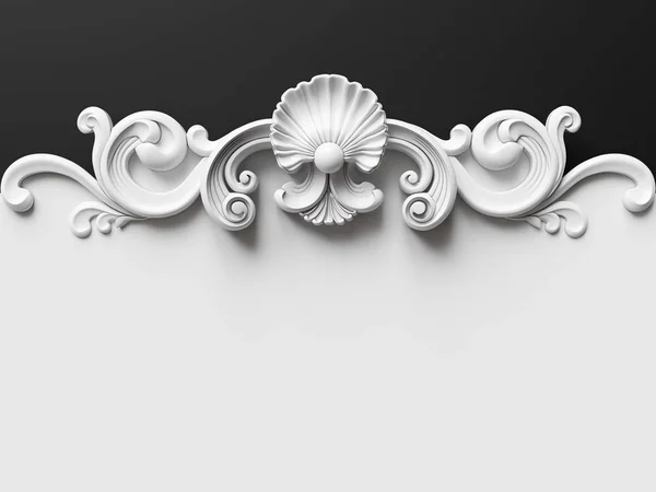 Vintage Witte Kaart Met Ornament Decoratie Illustratie — Stockfoto