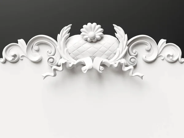 Tarjeta blanca vintage con decoración de adornos —  Fotos de Stock