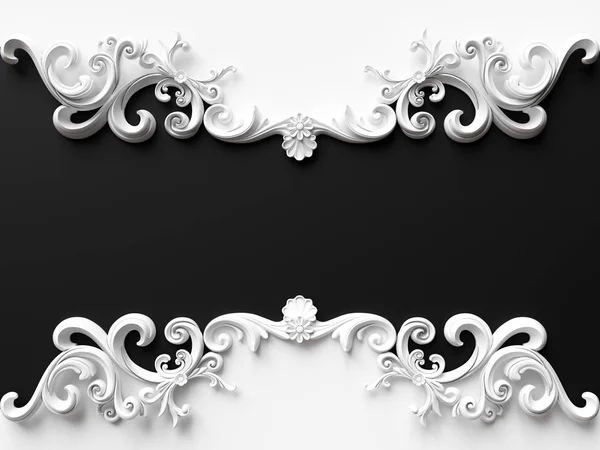 Tarjeta blanca vintage con decoración de adornos — Foto de Stock