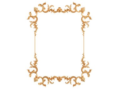 Beyaz zemin üzerine altın süs. İzole