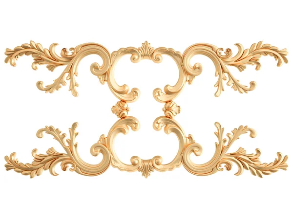 Gold ornament on a white background. Isolated — Stock Photo, Image