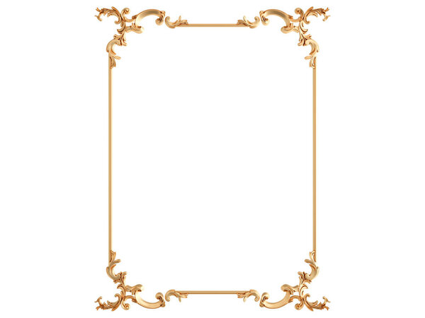 Gold ornament on a white background. Isolated