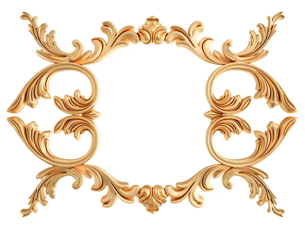 Ornamento de ouro em um fundo branco. Isolados — Fotografia de Stock