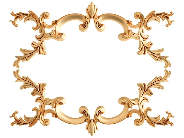 Золотий орнамент на білому тлі. Ізольовані — стокове фото