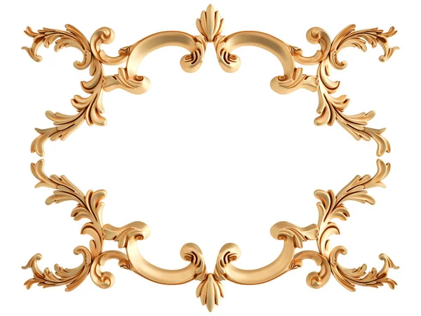 Ornamento in oro su sfondo bianco. Isolato — Foto Stock