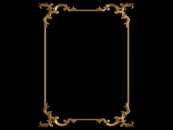 Siyah bir zemin üzerine altın süs. İzole