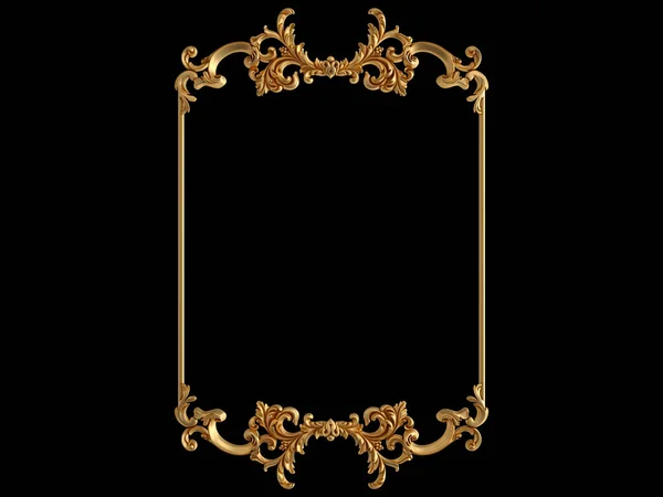 Siyah bir zemin üzerine altın süs. İzole