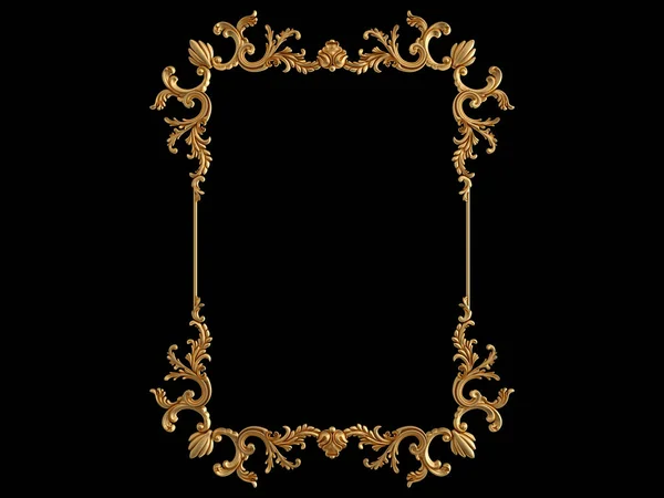 Siyah bir zemin üzerine altın süs. İzole