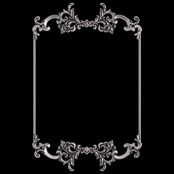 Siyah bir arka plan üzerinde krom süsleme. İzole