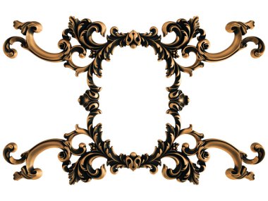 Beyaz bir arka plan üzerinde bronz süs. İzole