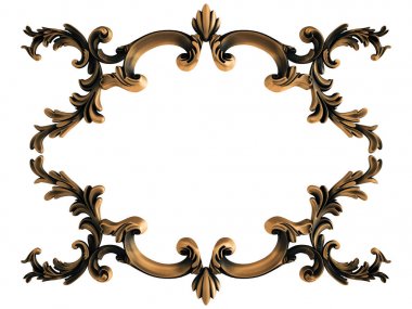 Beyaz bir arka plan üzerinde bronz süs. İzole