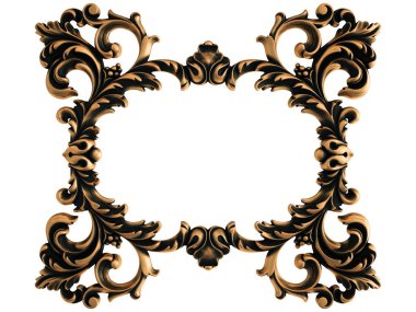 Beyaz bir arka plan üzerinde bronz süs. İzole