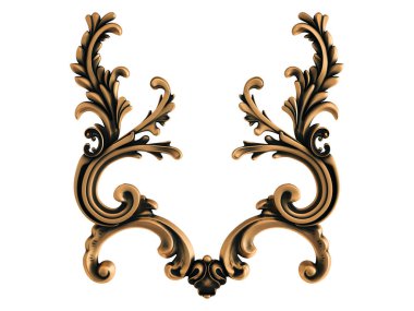 Beyaz bir arka plan üzerinde bronz süs. İzole