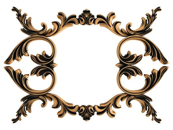 Ornamento in bronzo su sfondo bianco. Isolato — Foto Stock