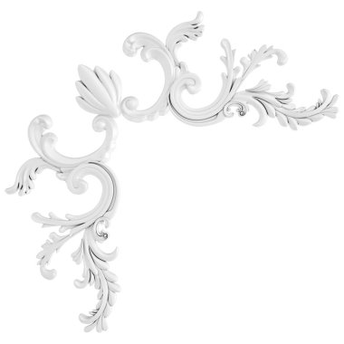 Beyaz beyaz bir arka plan üzerinde süs. İzole