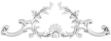 Beyaz beyaz bir arka plan üzerinde süs. İzole