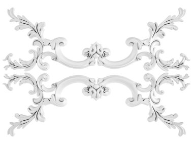 Beyaz beyaz bir arka plan üzerinde süs. İzole