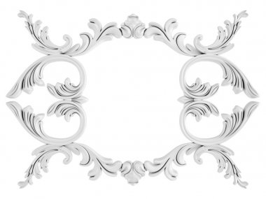 Beyaz beyaz bir arka plan üzerinde süs. İzole