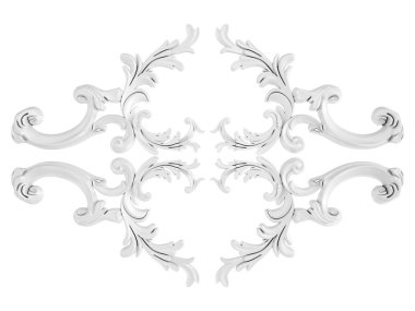 Beyaz beyaz bir arka plan üzerinde süs. İzole