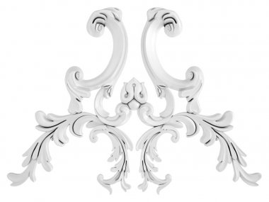 Beyaz beyaz bir arka plan üzerinde süs. İzole