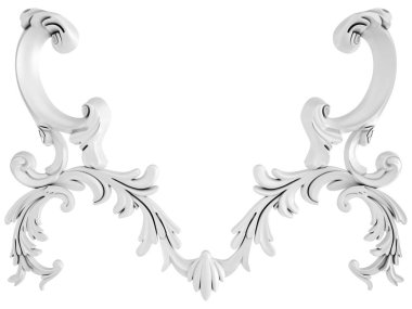 Beyaz beyaz bir arka plan üzerinde süs. İzole