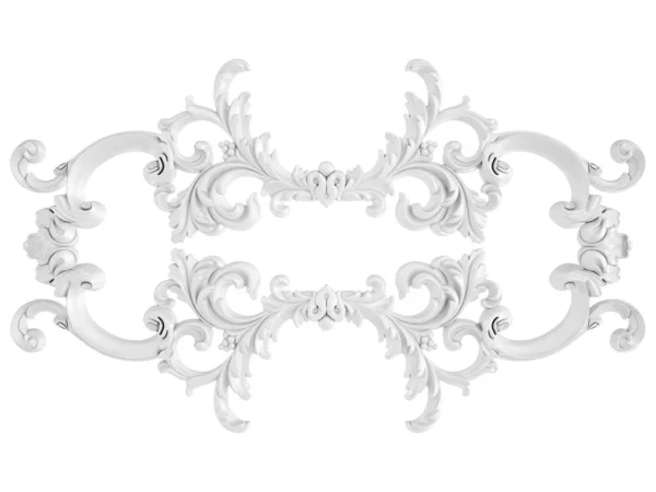 Ornamento branco em um fundo branco. Isolados — Fotografia de Stock