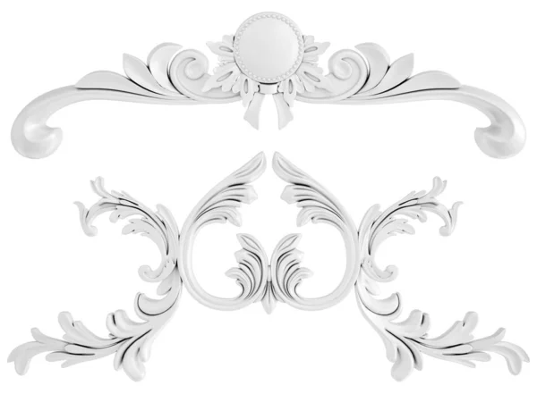 White ornament on a white background. Isolated — Stock Photo, Image