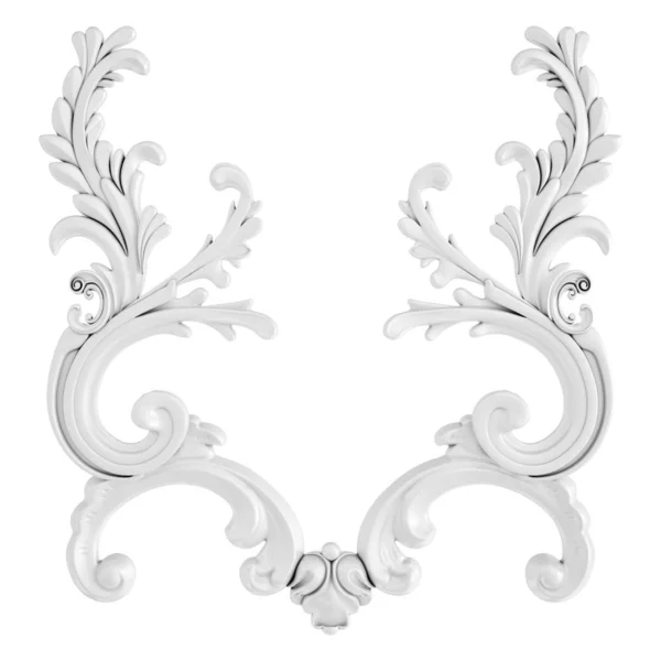 Ornamento branco em um fundo branco. Isolados — Fotografia de Stock