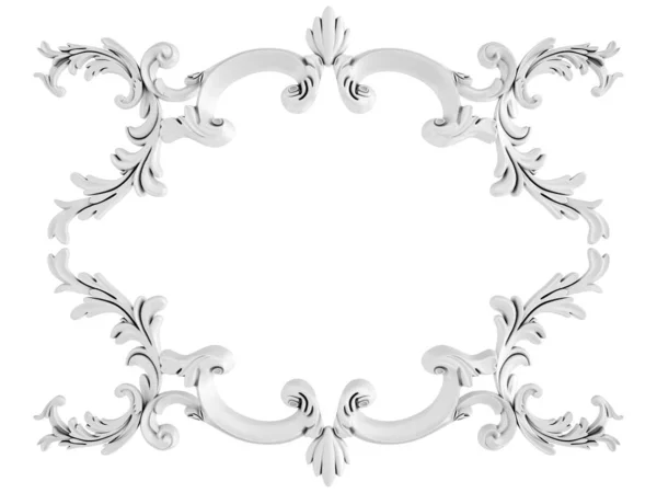 Ornamento bianco su sfondo bianco. Isolato — Foto Stock