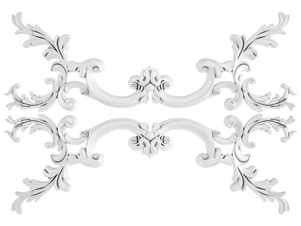 Ornamento branco em um fundo branco. Isolados — Fotografia de Stock