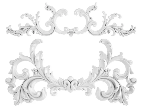 Ornamento branco em um fundo branco. Isolados — Fotografia de Stock