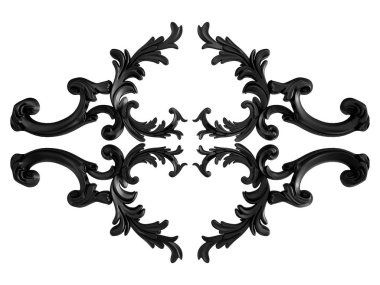 Siyah beyaz bir arka plan üzerinde süs. İzole