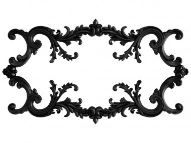 Siyah beyaz bir arka plan üzerinde süs. İzole