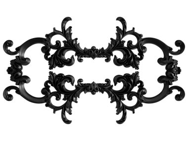 Siyah beyaz bir arka plan üzerinde süs. İzole