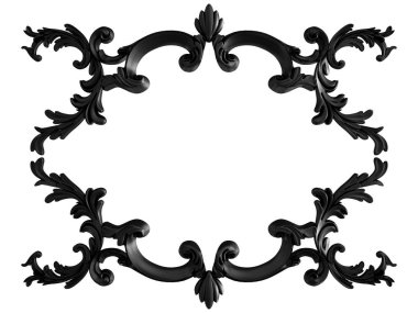 Siyah beyaz bir arka plan üzerinde süs. İzole