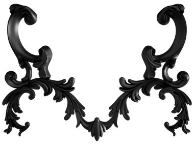 Siyah beyaz bir arka plan üzerinde süs. İzole