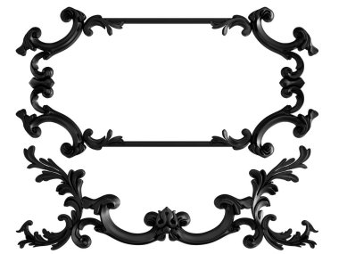 Siyah beyaz bir arka plan üzerinde süs. İzole