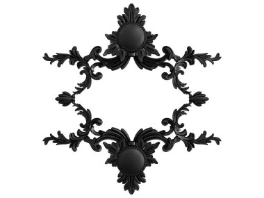 Siyah beyaz bir arka plan üzerinde süs. İzole