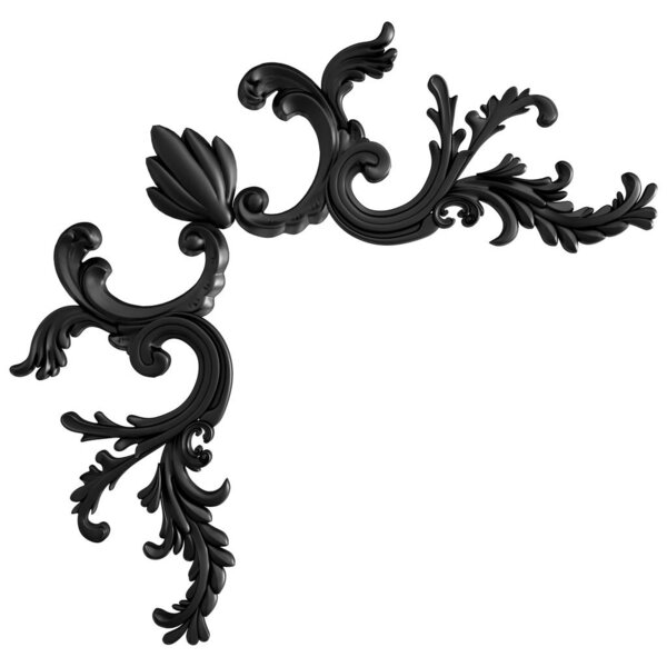 Black ornament on a white background. Isolated