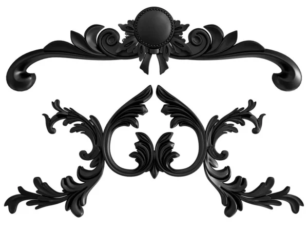 Schwarzes Ornament auf weißem Hintergrund. isoliert — Stockfoto