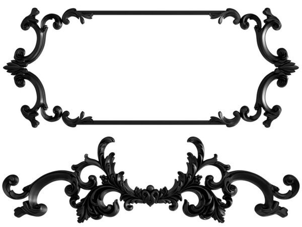 Black ornament on a white background. Isolated