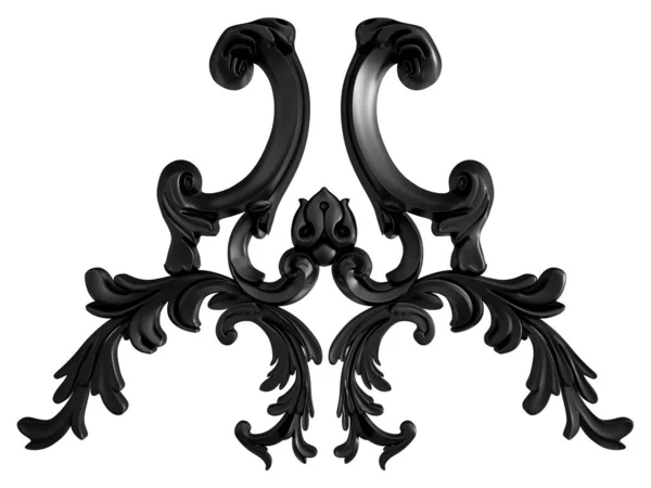 Ornamento preto em um fundo branco. Isolados — Fotografia de Stock