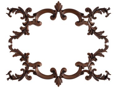 Ahşap süsleme beyaz zemin üzerinde. İzole