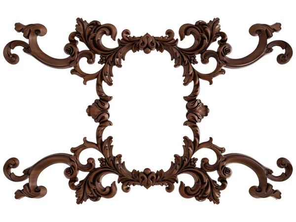 Ornamento in legno su sfondo bianco. Isolato — Foto Stock