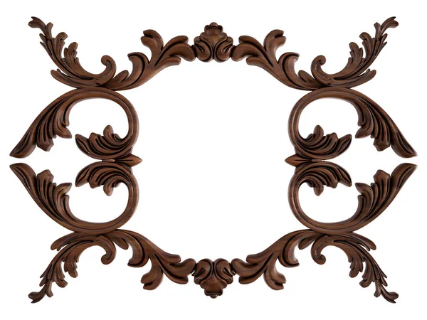 Ahşap süsleme beyaz zemin üzerinde. İzole