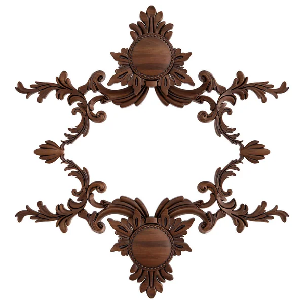 Wood ornament on a white background. Isolated — Stock Photo, Image